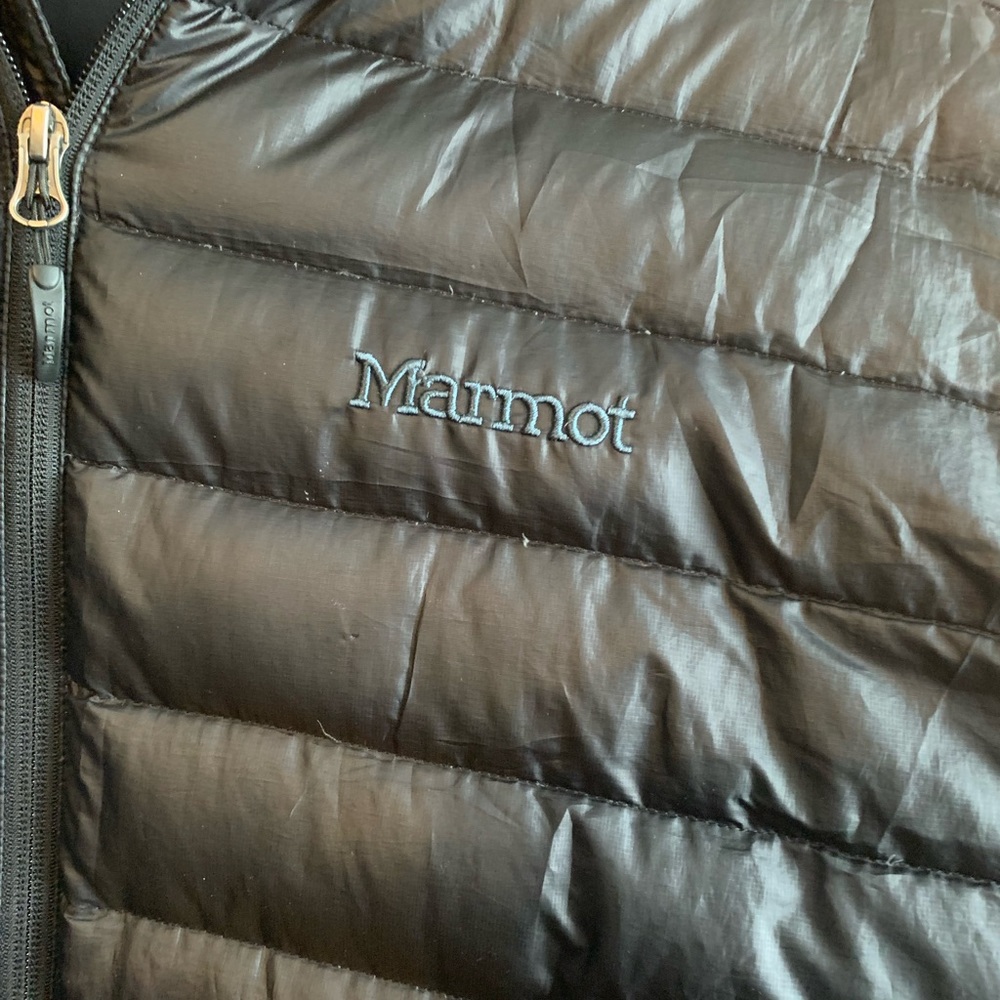 Marmot black puffer jacket size L mens
